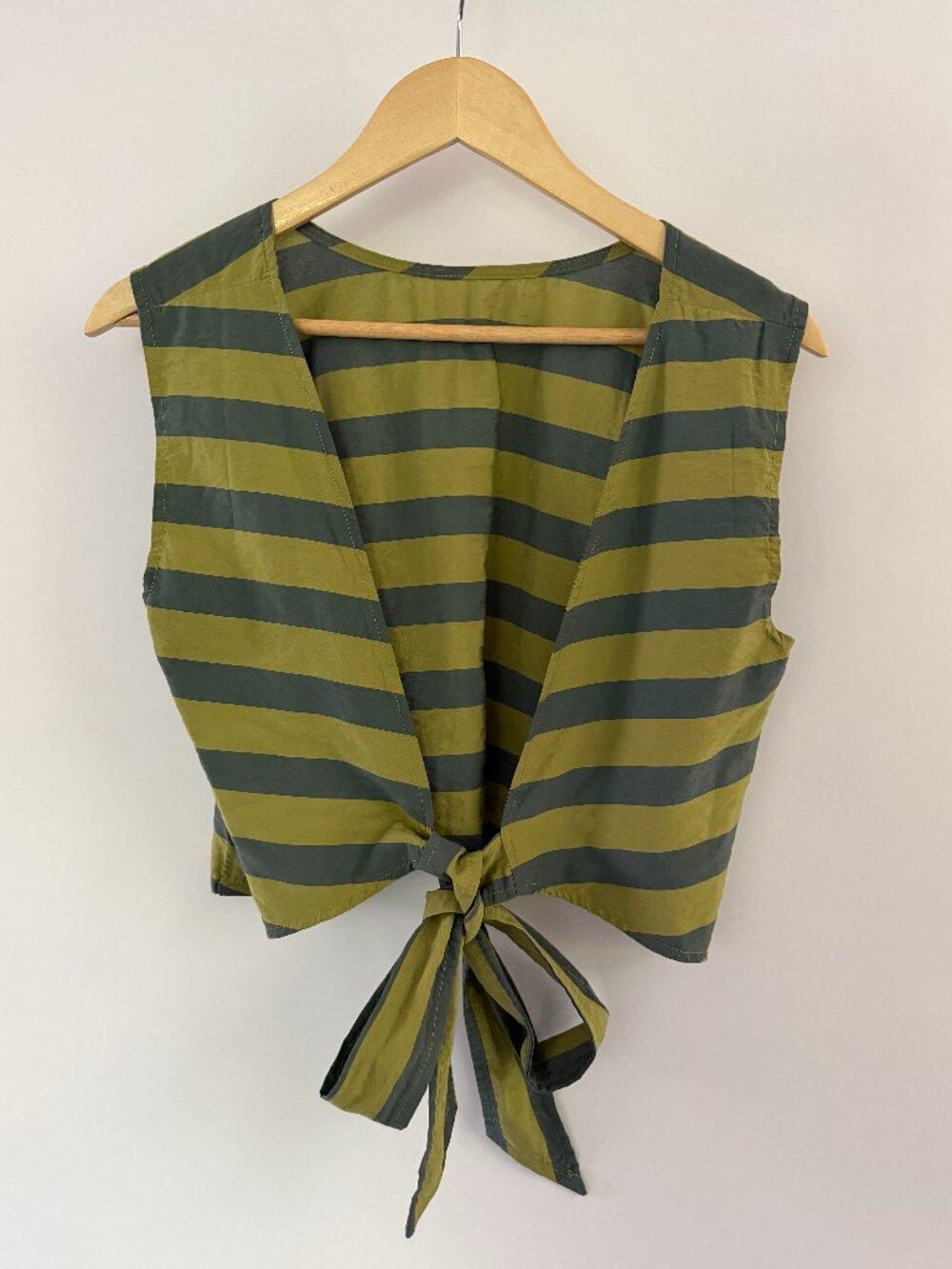 Rita Row Satellite Reversible Striped Tie Top Green